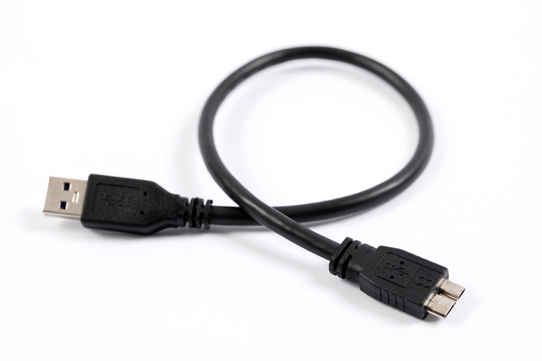 USB Cable A to Micro B - USB 3.0 SuperSpeed - 1.1 ft (34 cm)